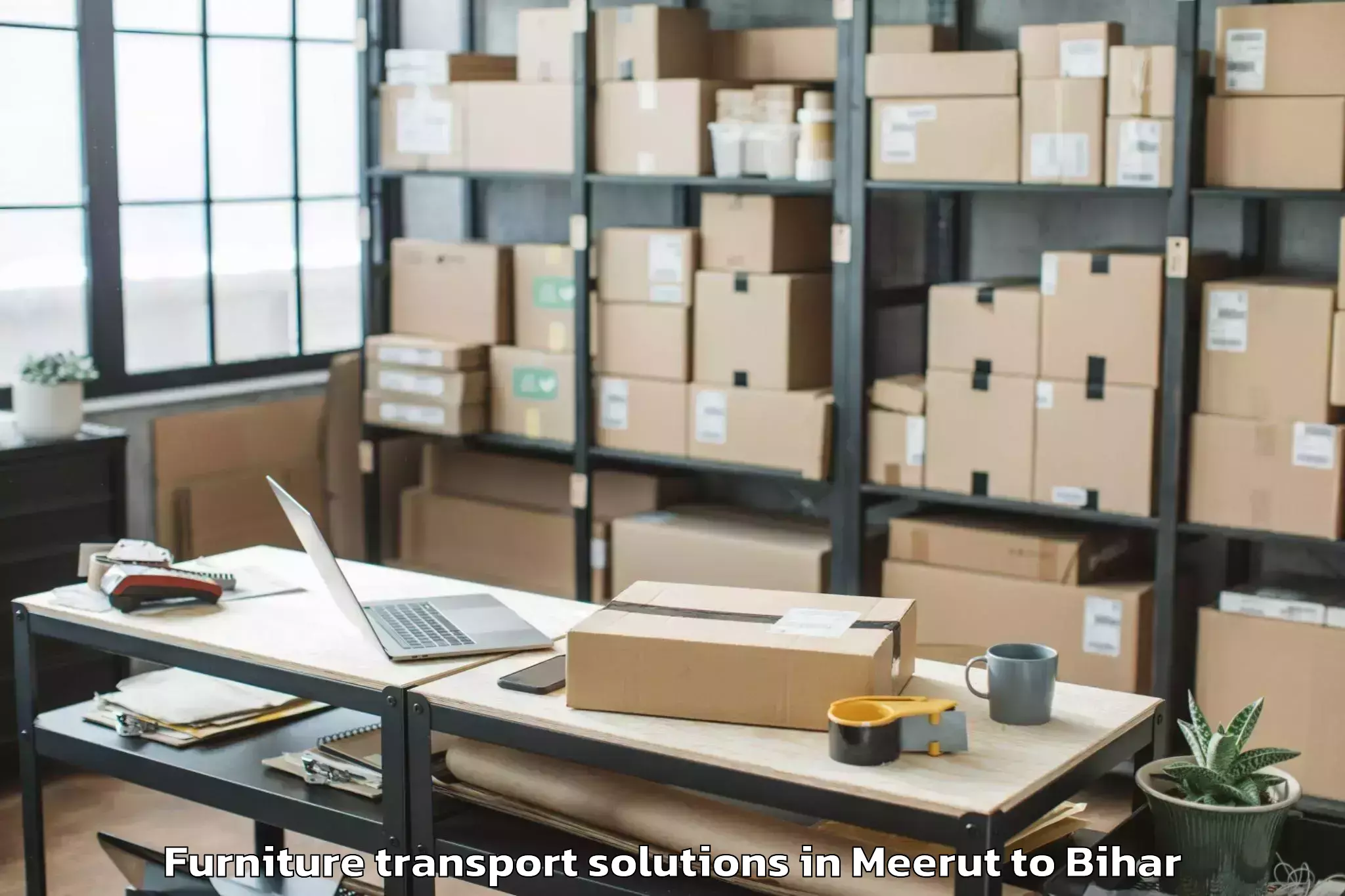 Trusted Meerut to Turkauliya Furniture Transport Solutions